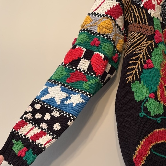 Lisa Coufal Sweater Vtg Ugly Christmas Sweater Graphic Santa Handmade 2X Holiday - Picture 7 of 11